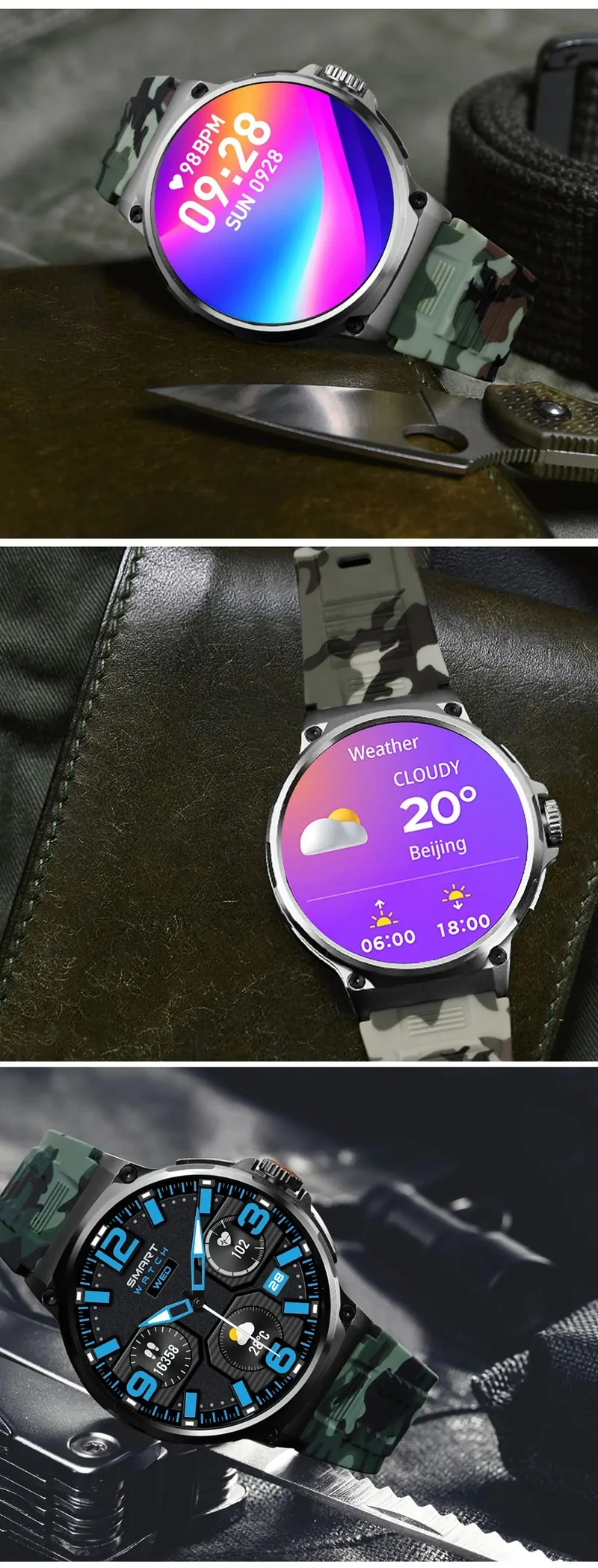 Für Huawei Xiaomi GPS Track Smart Watch Männer 1.85-Zoll Ultra HD AMOLED Full Touch Screen 710 Mah Akku BT Call SmartWatch 2024