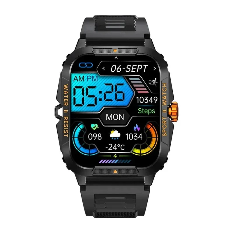 COLMI P76 1.96" Outdoor-Militär-Smartwatch für Herren, Bluetooth-Anruf, Smartwatch, 3 ATM, IP68, Wasserdichtigkeit, Sport-Fitnessuhren