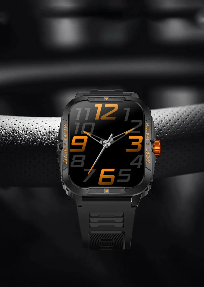 COLMI P76 1.96" Outdoor-Militär-Smartwatch für Herren, Bluetooth-Anruf, Smartwatch, 3 ATM, IP68, Wasserdichtigkeit, Sport-Fitnessuhren