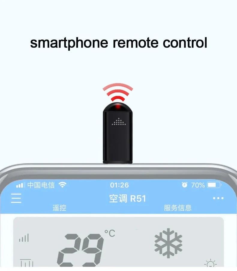 Smartphone-Fernbedienung IR-Blaster Typ C USB für lightin Universal Smart Infrarot App Control Adapter für TV-Klimaanlage