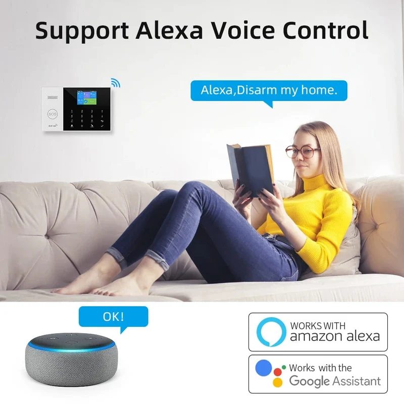 PGST Wohn Tuya Smart Gsm Wifi Alarm System für Home Drahtlose Sicherheit Alarm Haus Smart Leben App Steuerung arbeit mit ALexa