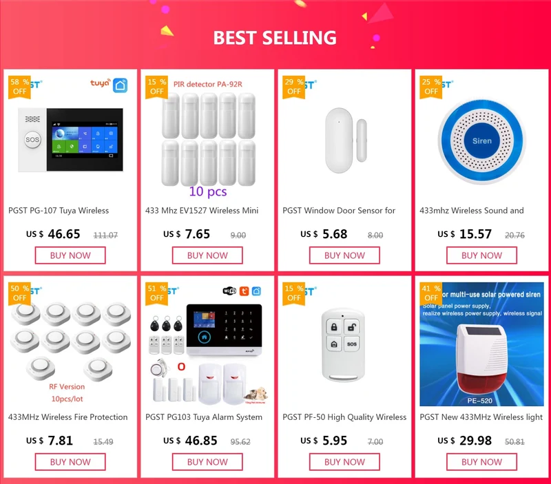PGST Wohn Tuya Smart Gsm Wifi Alarm System für Home Drahtlose Sicherheit Alarm Haus Smart Leben App Steuerung arbeit mit ALexa