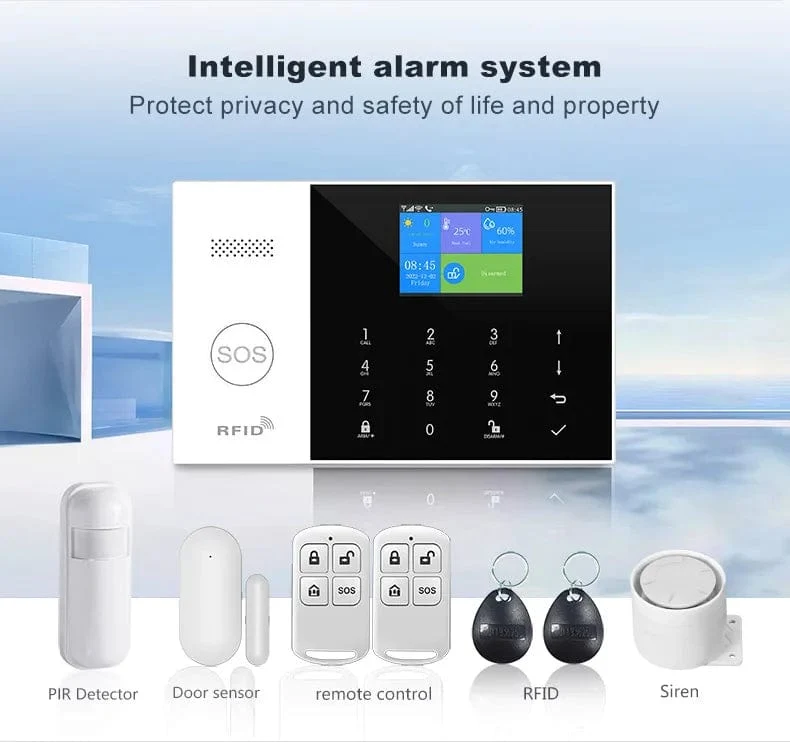 PGST Wohn Tuya Smart Gsm Wifi Alarm System für Home Drahtlose Sicherheit Alarm Haus Smart Leben App Steuerung arbeit mit ALexa