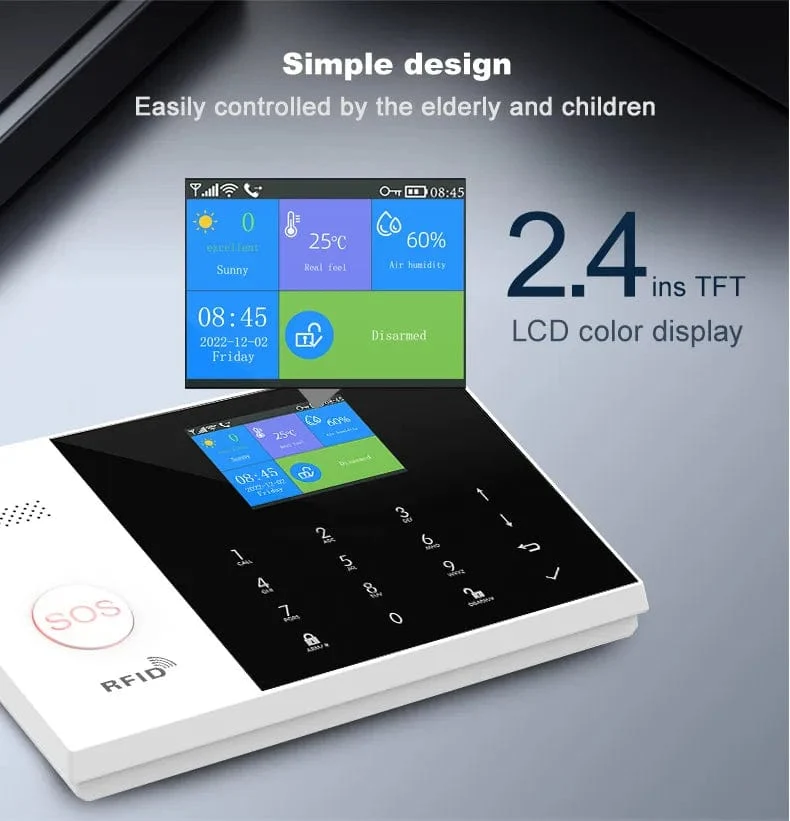 PGST Wohn Tuya Smart Gsm Wifi Alarm System für Home Drahtlose Sicherheit Alarm Haus Smart Leben App Steuerung arbeit mit ALexa