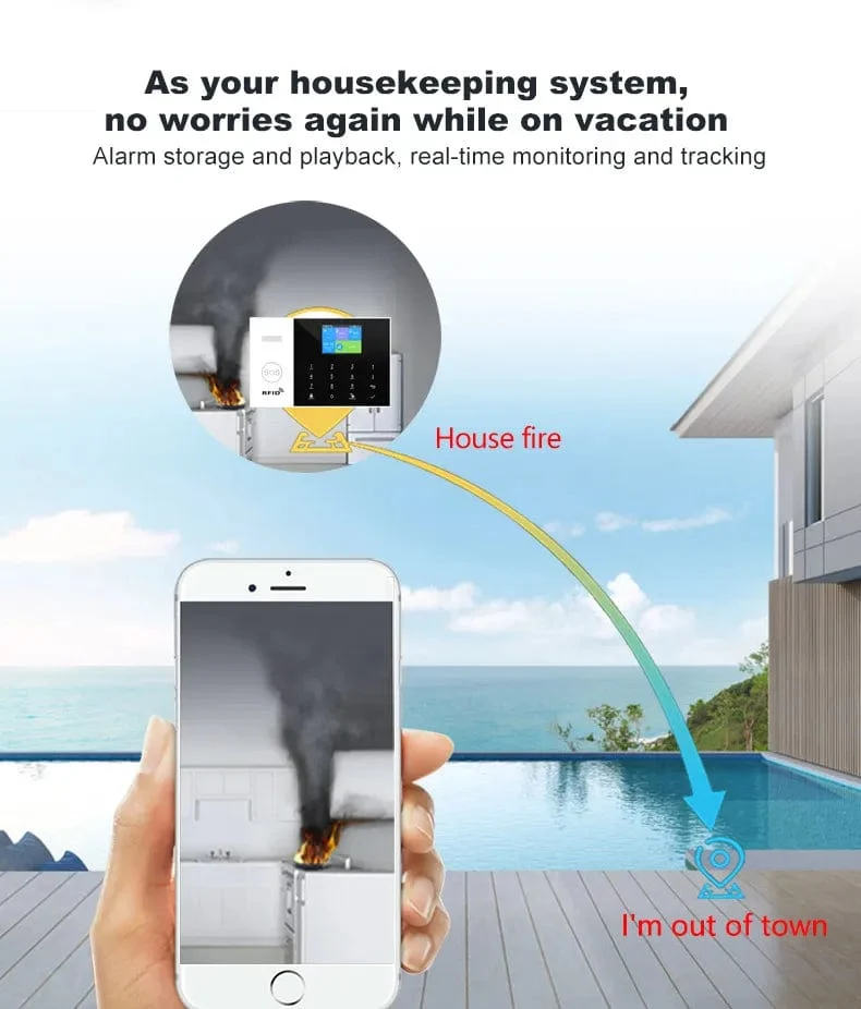 PGST Wohn Tuya Smart Gsm Wifi Alarm System für Home Drahtlose Sicherheit Alarm Haus Smart Leben App Steuerung arbeit mit ALexa