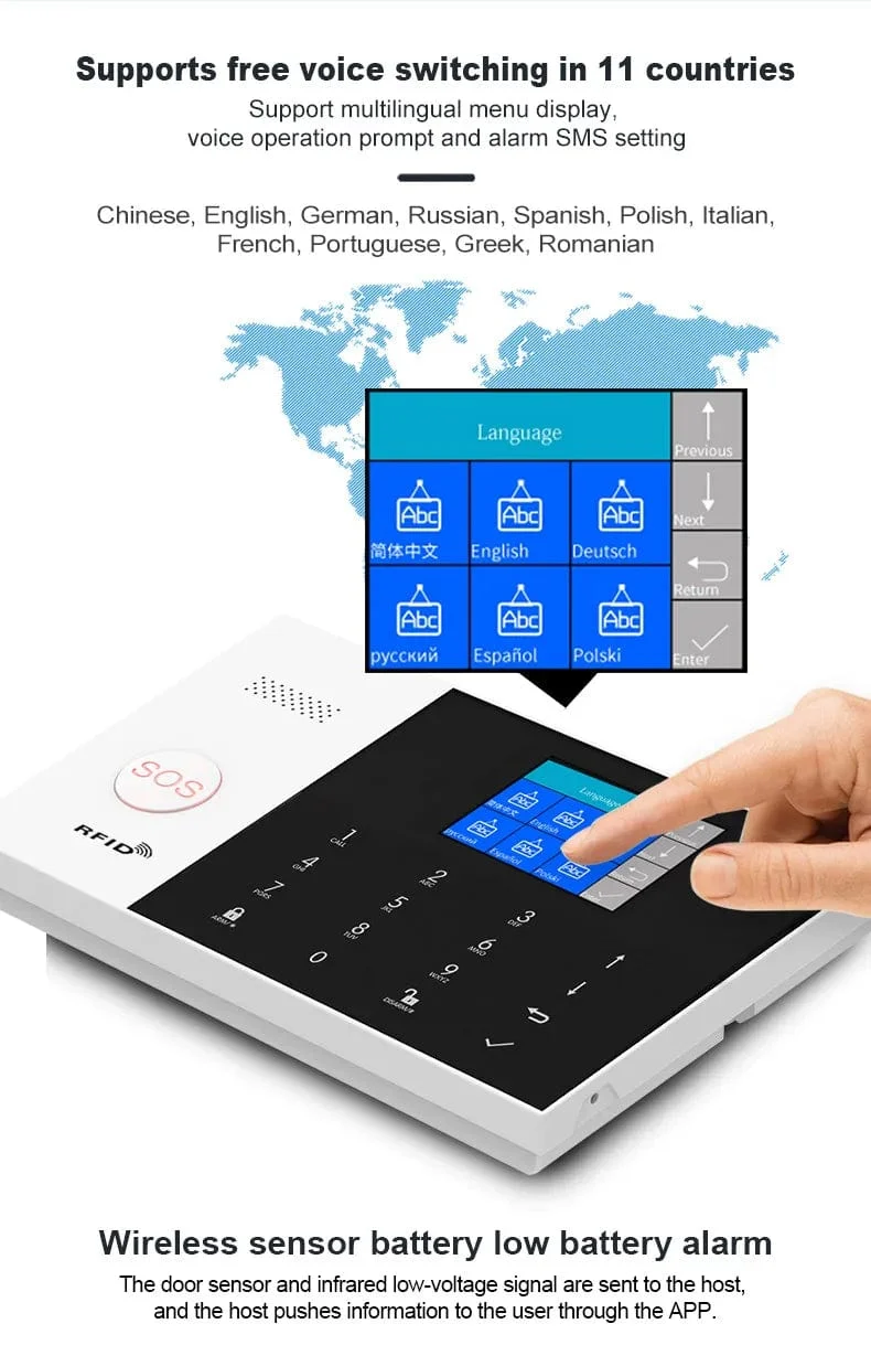 PGST Wohn Tuya Smart Gsm Wifi Alarm System für Home Drahtlose Sicherheit Alarm Haus Smart Leben App Steuerung arbeit mit ALexa