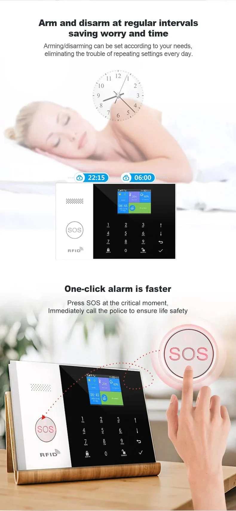 PGST Wohn Tuya Smart Gsm Wifi Alarm System für Home Drahtlose Sicherheit Alarm Haus Smart Leben App Steuerung arbeit mit ALexa