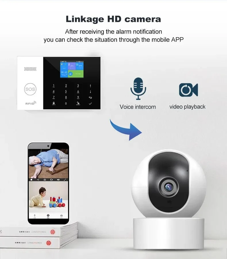 PGST Wohn Tuya Smart Gsm Wifi Alarm System für Home Drahtlose Sicherheit Alarm Haus Smart Leben App Steuerung arbeit mit ALexa