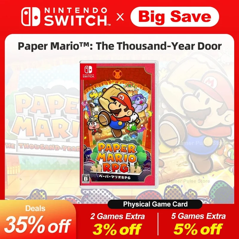 Paper Mario The Thousand Year Door Nintendo Switch-Spielangebote, 100 % neue originale physische Spielkarte für Nintendo Switch OLED Lite