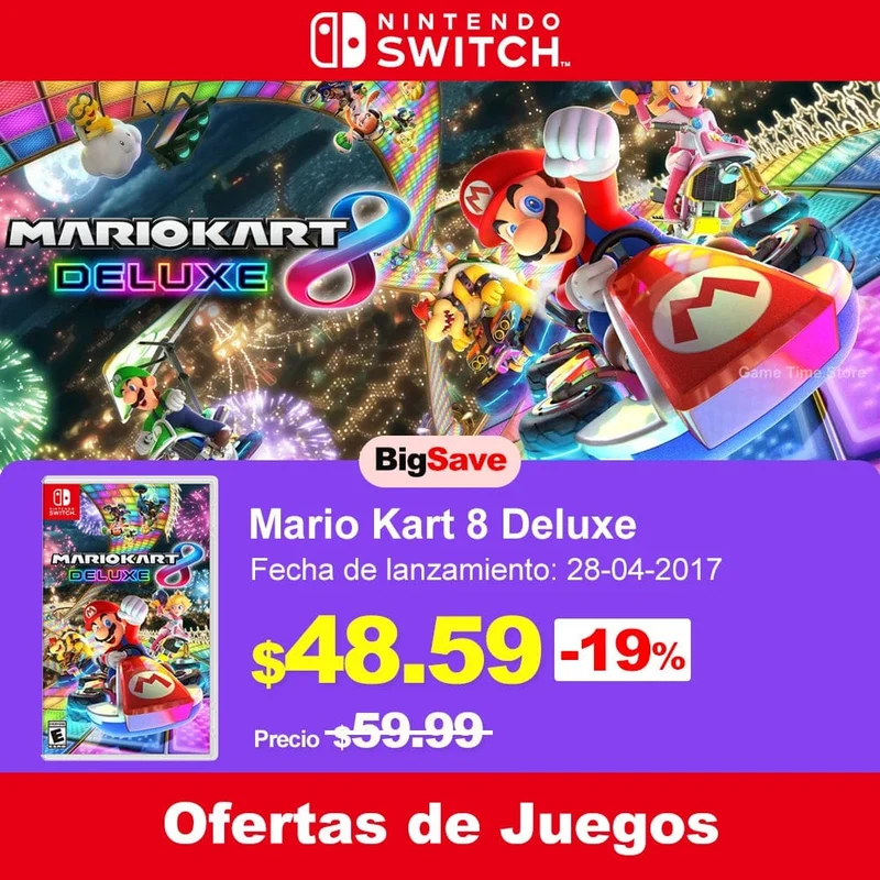Mario Kart 8 Deluxe Nintendo Switch-Spielangebote, 100 % offizielle originale physische Spielkarte, Genre Racing für Switch OLED Lite