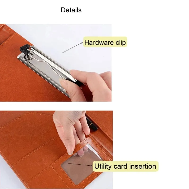 A5 / B5 Leder Padfolio Portfolio Datei Ordner Klemmbrett Dokument Halter Business Vertrag Papier Klemme Schreibblock für Büro