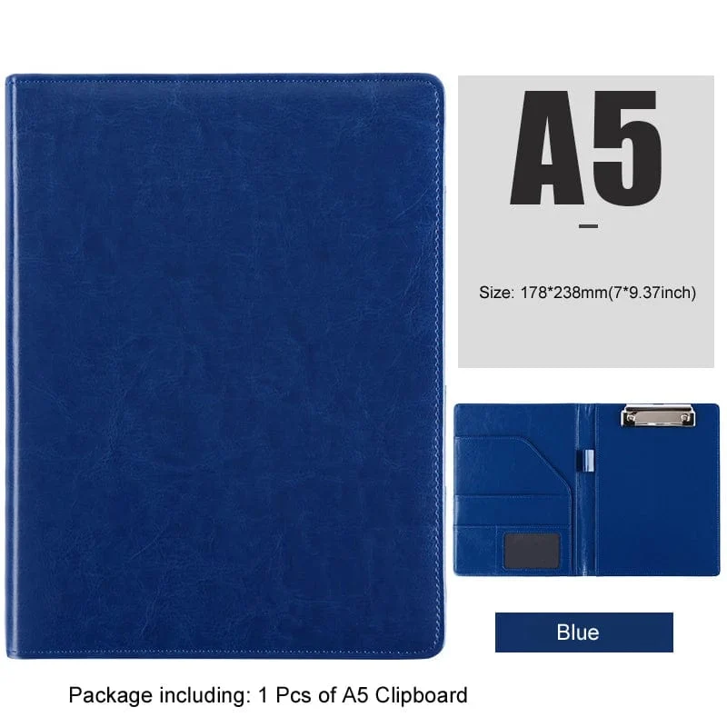 A5 / B5 Leder Padfolio Portfolio Datei Ordner Klemmbrett Dokument Halter Business Vertrag Papier Klemme Schreibblock für Büro