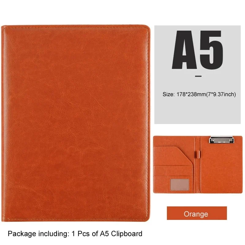 A5 / B5 Leder Padfolio Portfolio Datei Ordner Klemmbrett Dokument Halter Business Vertrag Papier Klemme Schreibblock für Büro