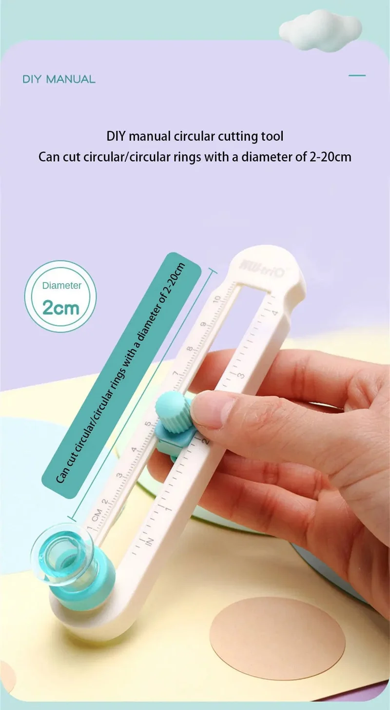 Rundes Schneidemesser, DIY-Kompass-Kreisschneider, 360° verstellbar, Scrapbooking-Schneider, Rundpapier-Scrapbooking-Karten-Schneider