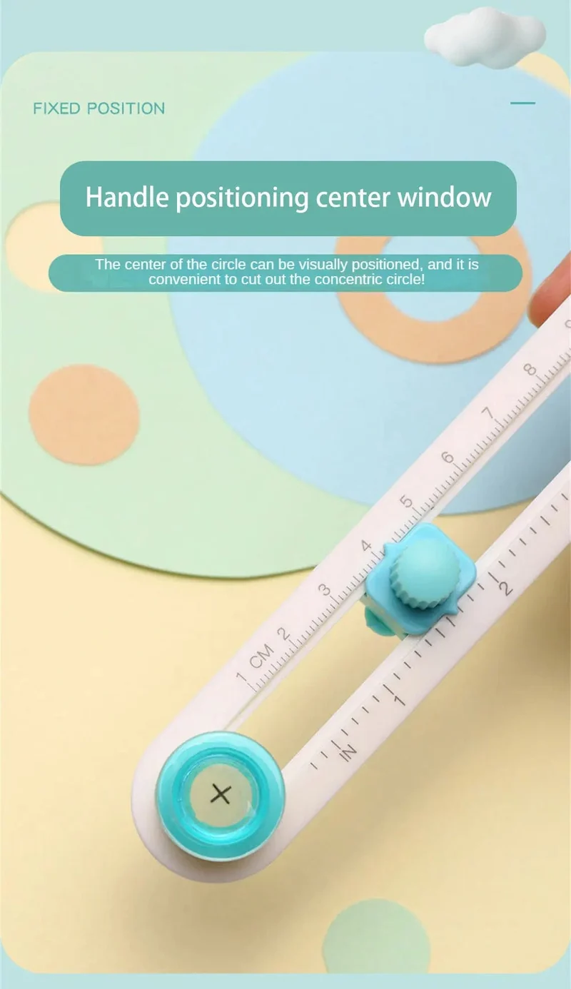 Rundes Schneidemesser, DIY-Kompass-Kreisschneider, 360° verstellbar, Scrapbooking-Schneider, Rundpapier-Scrapbooking-Karten-Schneider