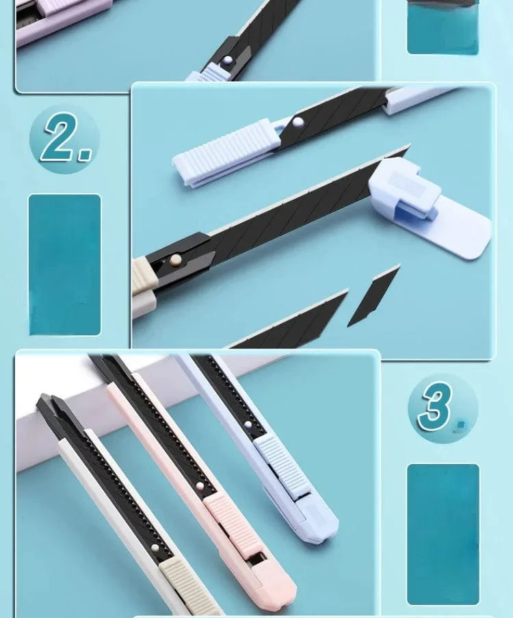 Tragbares Multifunktions-Universalmesser mit Klinge, Taschenmesser zum Basteln, Verpacken von Kartons, Papierumschlägen, Brieföffner, Kunstbedarf für Schüler