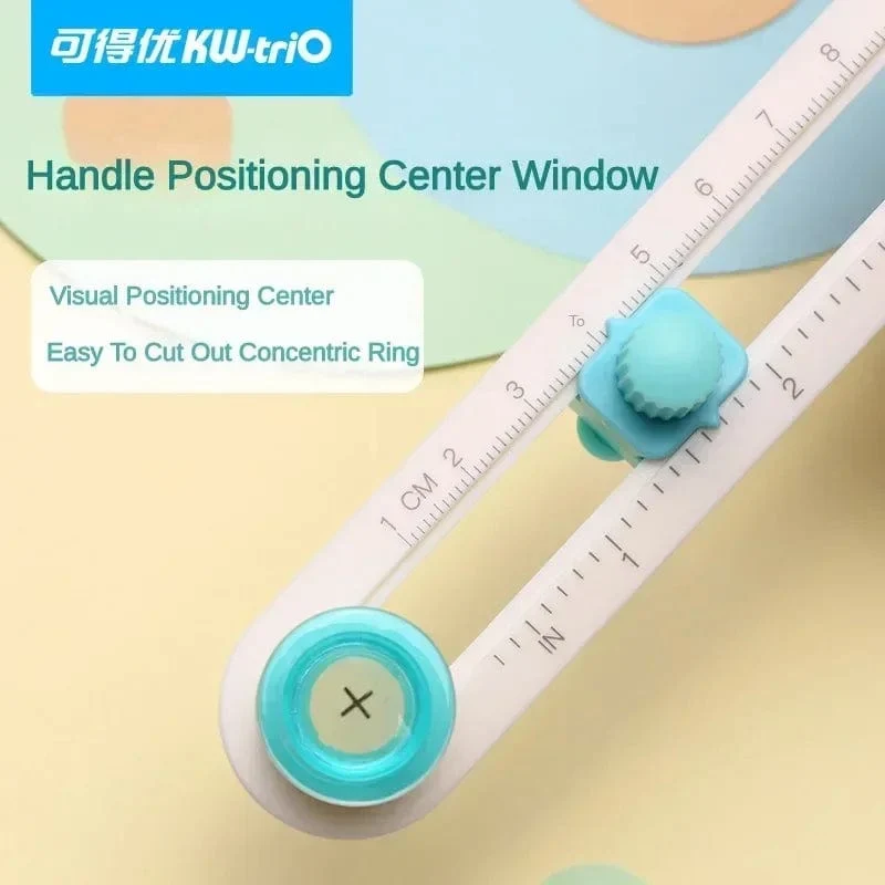360 Grad verstellbarer Papierkreisschneider, rundes Schneidemesser, DIY-Kompass-Schneidewerkzeug für Papierkarten, Bastelarbeiten, Büro, Schule, Schreibwaren