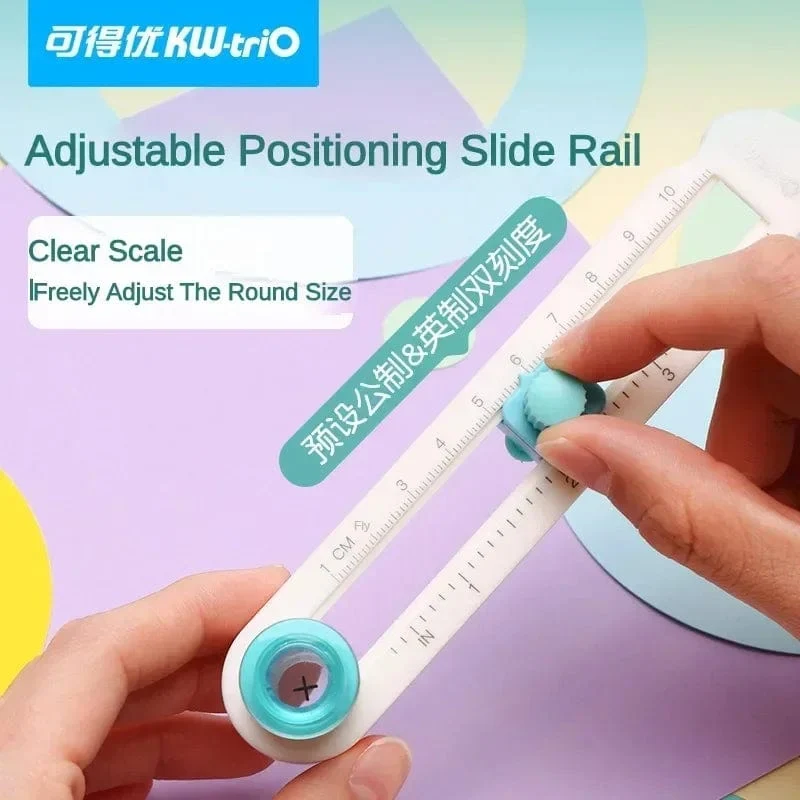 360 Grad verstellbarer Papierkreisschneider, rundes Schneidemesser, DIY-Kompass-Schneidewerkzeug für Papierkarten, Bastelarbeiten, Büro, Schule, Schreibwaren
