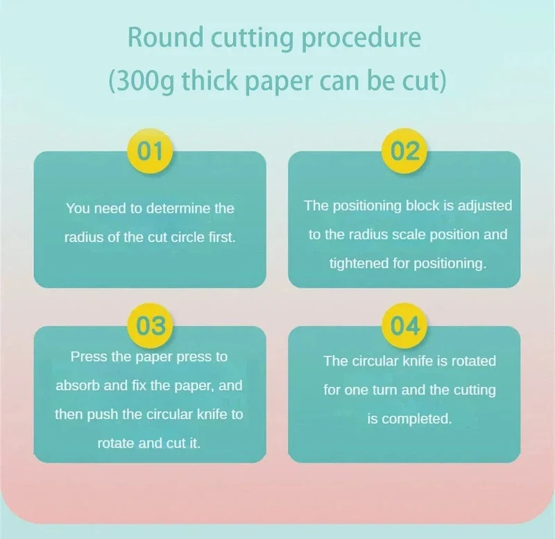 360 Grad verstellbarer Papierkreisschneider, rundes Schneidemesser, DIY-Kompass-Schneidewerkzeug für Papierkarten, Bastelarbeiten, Büro, Schule, Schreibwaren
