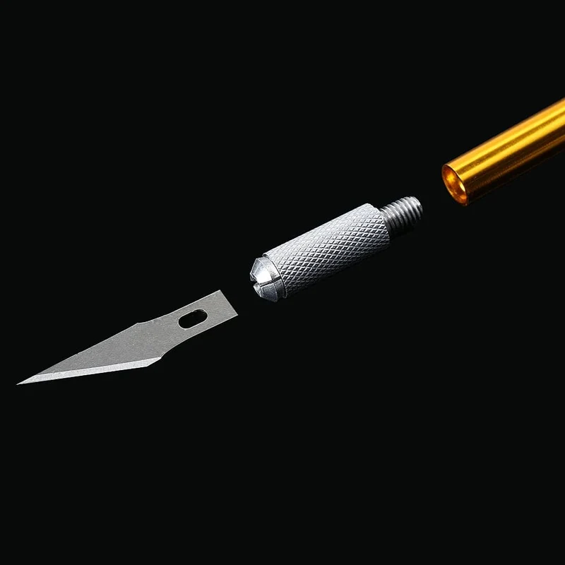 Mehrfarbiger Gravurschneider mit 6-teiliger Klinge, rutschfestem Messer, Metallskalpell, DIY-Skulptur, Schnitzerei, Basteln, Gebäckwerkzeuge, Zubehör