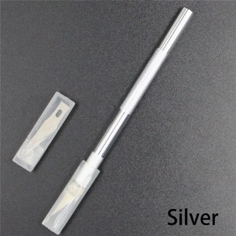 Mehrfarbiger Gravurschneider mit 6-teiliger Klinge, rutschfestem Messer, Metallskalpell, DIY-Skulptur, Schnitzerei, Basteln, Gebäckwerkzeuge, Zubehör