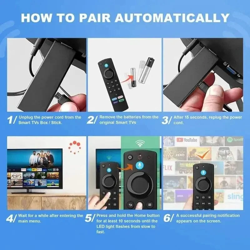 Ersatz-Bluetooth-Sprachfernbedienung für Fire TV Stick 4K Max 3. Generation Stick Lite Cube Smart TV-Controller, funktioniert mit Alexa