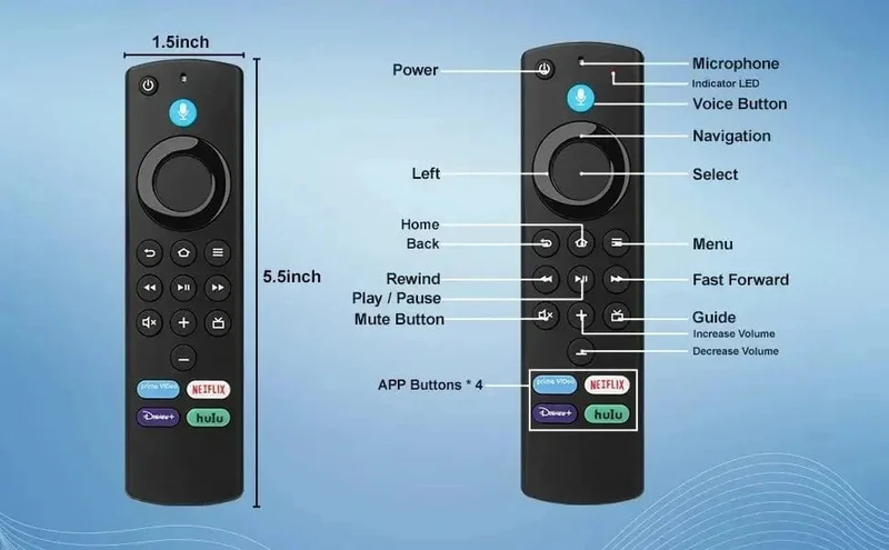Ersatz-Bluetooth-Sprachfernbedienung für Fire TV Stick 4K Max 3. Generation Stick Lite Cube Smart TV-Controller, funktioniert mit Alexa