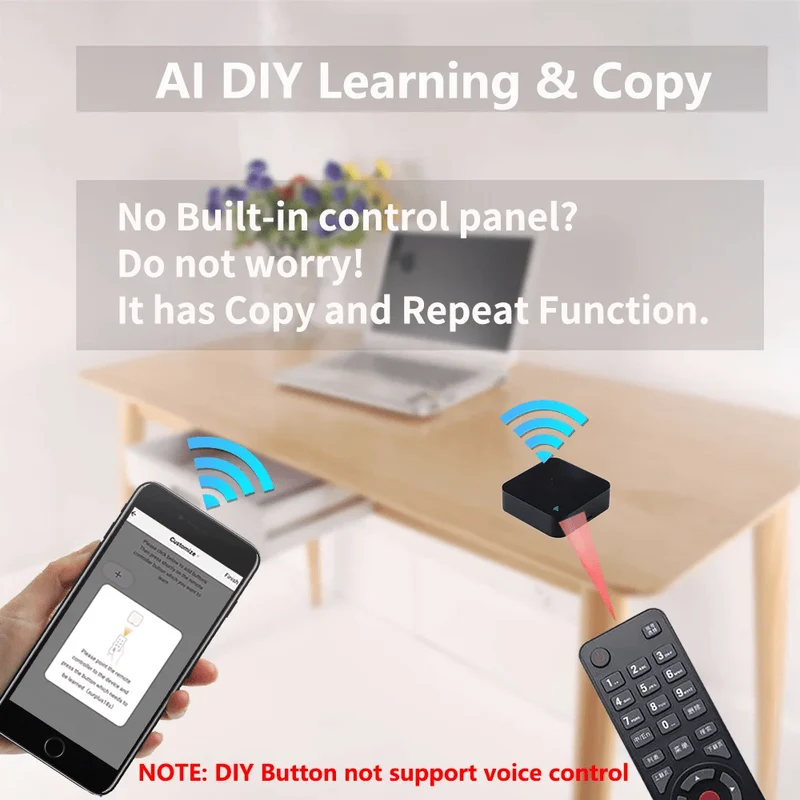 Tuya Smart IR-Fernbedienung Smart Life für Smart Home Automation Ersetzen Sie die Fernbedienung von TV, DVD, AUD und AC. Funktioniert mit Alexa Google Home