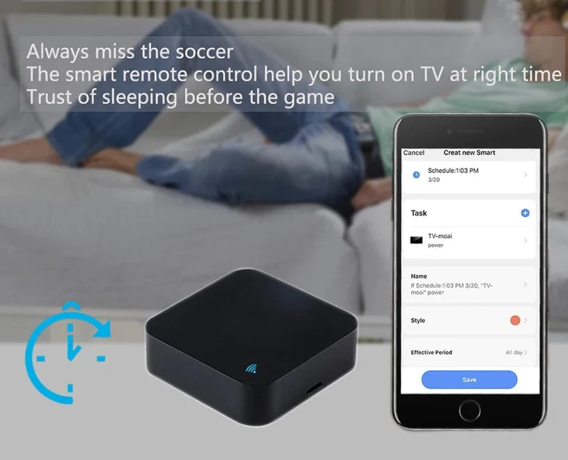 Tuya Smart IR-Fernbedienung Smart Life für Smart Home Automation Ersetzen Sie die Fernbedienung von TV, DVD, AUD und AC. Funktioniert mit Alexa Google Home
