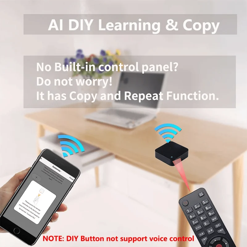 Tuya Smart IR-Fernbedienung Smart Life für Smart Home Automation Ersetzen Sie die Fernbedienung von TV, DVD, AUD und AC. Funktioniert mit Alexa Google Home