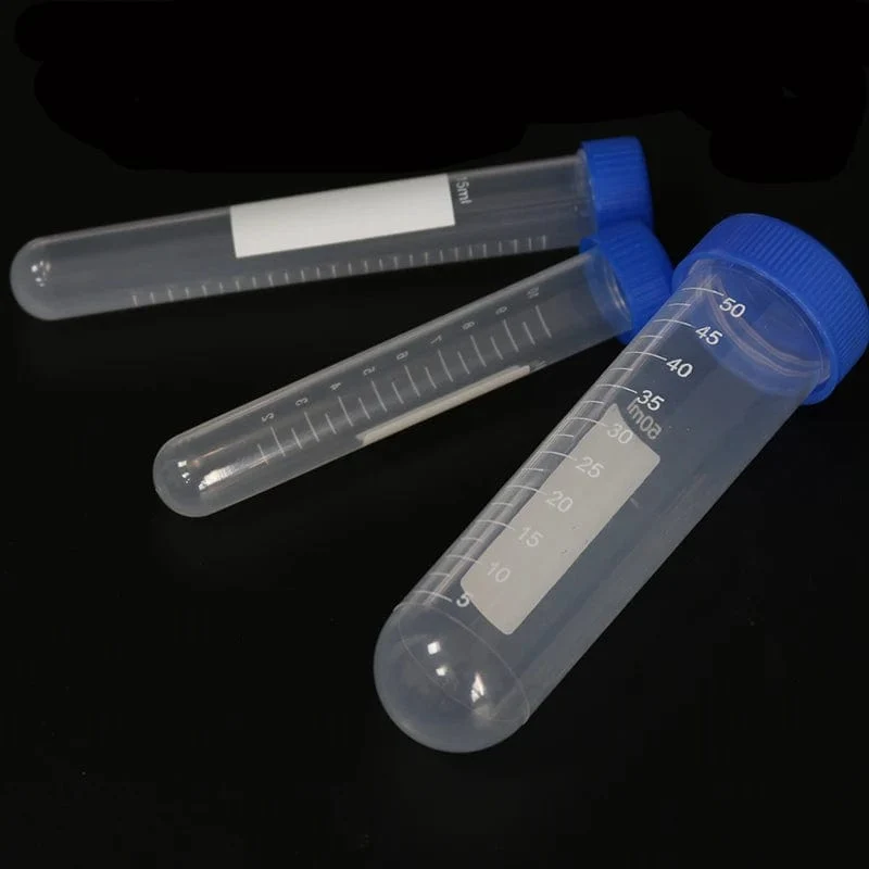 10 Stück 50 ml/15 ml/10 ml Laborprobenschraube Rundboden-Reagenzglas aus Kunststoff Ep-Röhrchen mit Skala Schraubverschluss Zentrifugenröhrchen