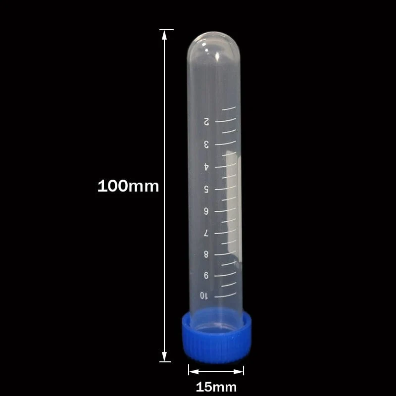 10 Stück 50 ml/15 ml/10 ml Laborprobenschraube Rundboden-Reagenzglas aus Kunststoff Ep-Röhrchen mit Skala Schraubverschluss Zentrifugenröhrchen