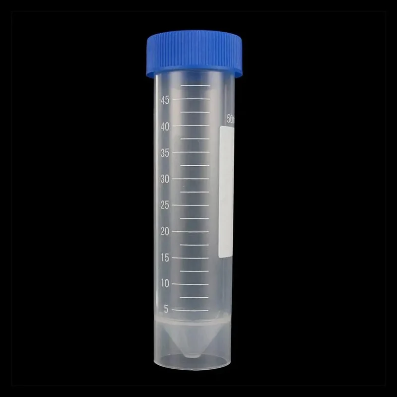 10 Stück 50 ml Kunststoff-Zentrifugenröhrchen mit Schraubverschluss und flachem Boden und Skala, freistehende Zentrifugenröhrchen, Laborarmaturen