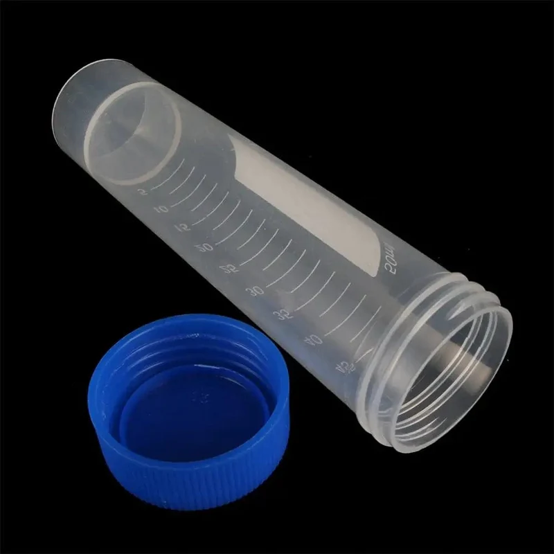 10 Stück 50 ml Kunststoff-Zentrifugenröhrchen mit Schraubverschluss und flachem Boden und Skala, freistehende Zentrifugenröhrchen, Laborarmaturen