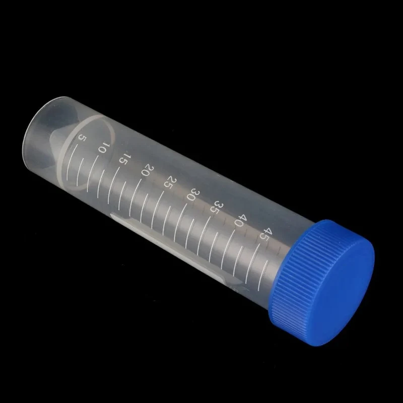 10 Stück 50 ml Kunststoff-Zentrifugenröhrchen mit Schraubverschluss und flachem Boden und Skala, freistehende Zentrifugenröhrchen, Laborarmaturen