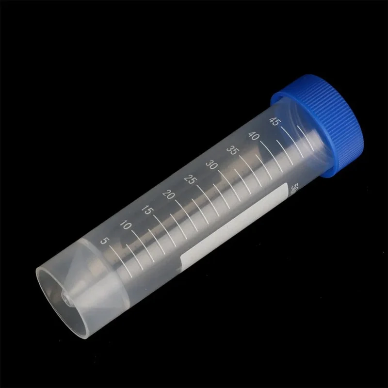 10 Stück 50 ml Kunststoff-Zentrifugenröhrchen mit Schraubverschluss und flachem Boden und Skala, freistehende Zentrifugenröhrchen, Laborarmaturen