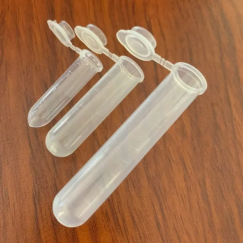 10 STÜCKE 2 ML/5 ML/10 ML Laborbedarf Probe Transparent Micro Kunststoff Zentrifugenröhrchen Reagenzglas Clip Laborbehälter Deckel