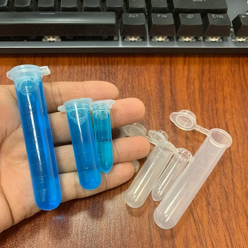 10 STÜCKE 2 ML/5 ML/10 ML Laborbedarf Probe Transparent Micro Kunststoff Zentrifugenröhrchen Reagenzglas Clip Laborbehälter Deckel