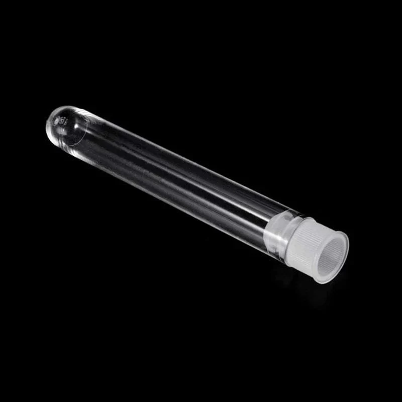 100 Stück durchsichtige Reagenzgläser aus Kunststoff mit weißen Schraubkappen, Probenbehälter, Flaschen, Druckkappen, 12 x 75 mm