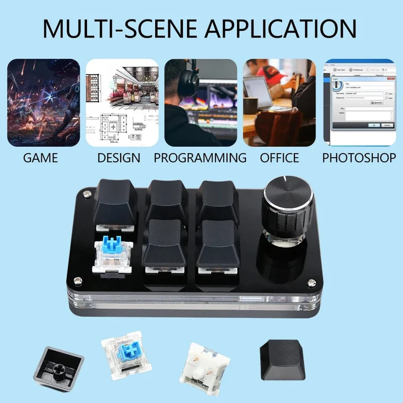Mechanisches Hotswap-Macropad, benutzerdefinierte Tastatur, USB, Bluetooth, RGB, Photoshop, Gaming-Programmierung, Makroknopf, Tastenfeld