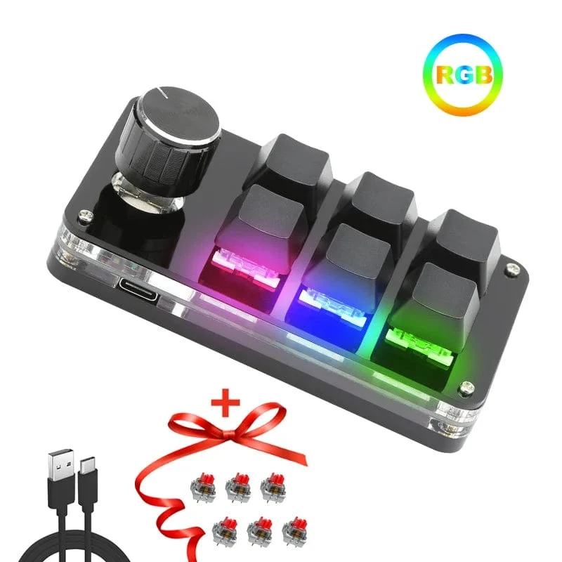 Mechanisches Hotswap-Macropad, benutzerdefinierte Tastatur, USB, Bluetooth, RGB, Photoshop, Gaming-Programmierung, Makroknopf, Tastenfeld