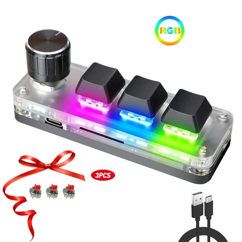 Mechanisches Hotswap-Macropad, benutzerdefinierte Tastatur, USB, Bluetooth, RGB, Photoshop, Gaming-Programmierung, Makroknopf, Tastenfeld