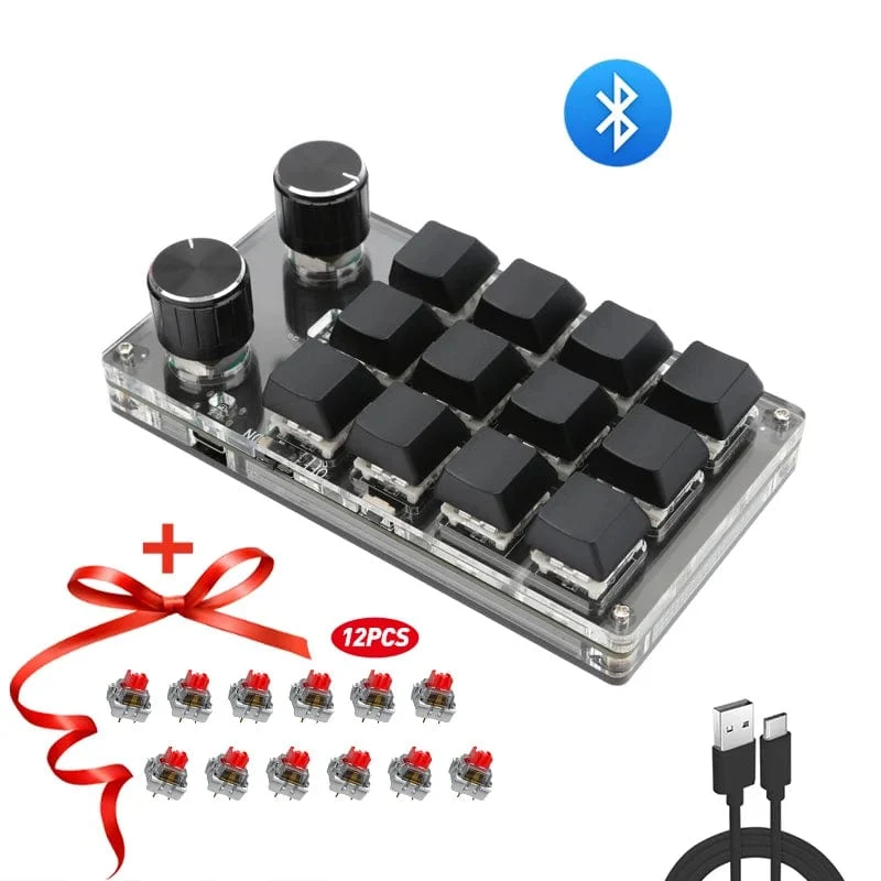 Mechanisches Hotswap-Macropad, benutzerdefinierte Tastatur, USB, Bluetooth, RGB, Photoshop, Gaming-Programmierung, Makroknopf, Tastenfeld
