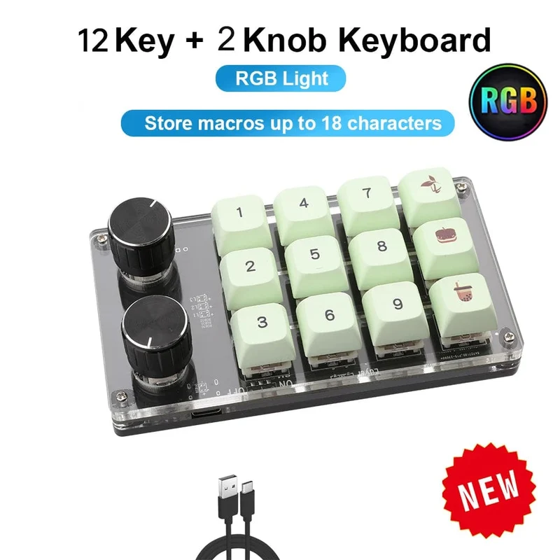 Mechanisches Hotswap-Macropad, benutzerdefinierte Tastatur, USB, Bluetooth, RGB, Photoshop, Gaming-Programmierung, Makroknopf, Tastenfeld