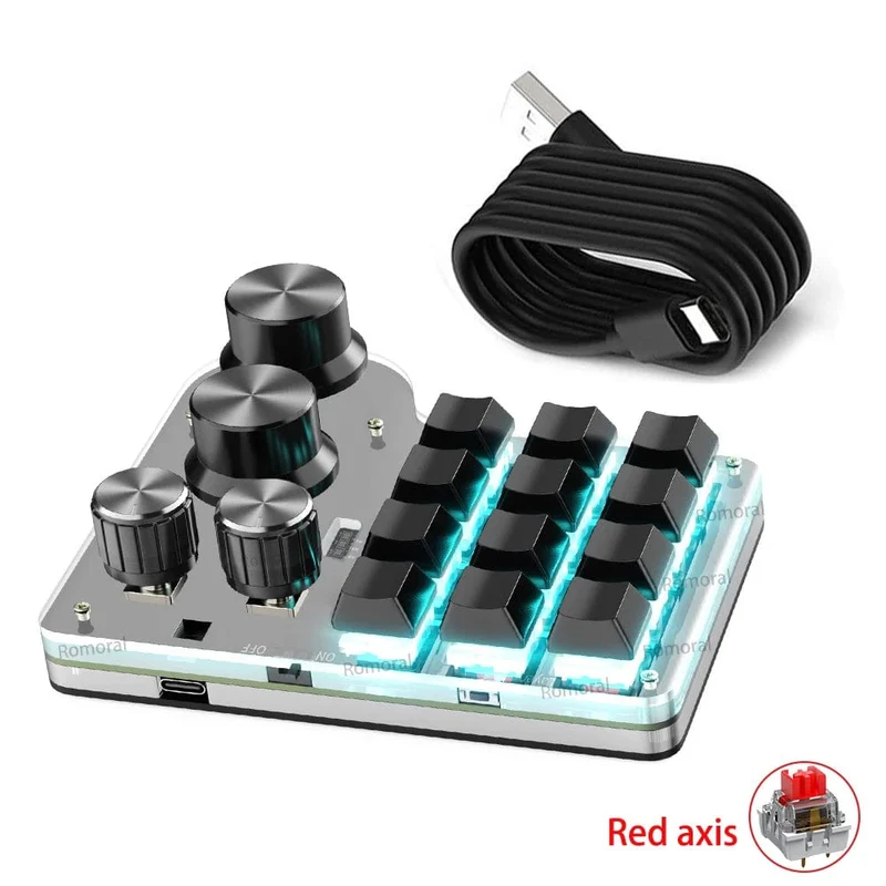 Mechanisches Hotswap-Macropad, benutzerdefinierte Tastatur, USB, Bluetooth, RGB, Photoshop, Gaming-Programmierung, Makroknopf, Tastenfeld