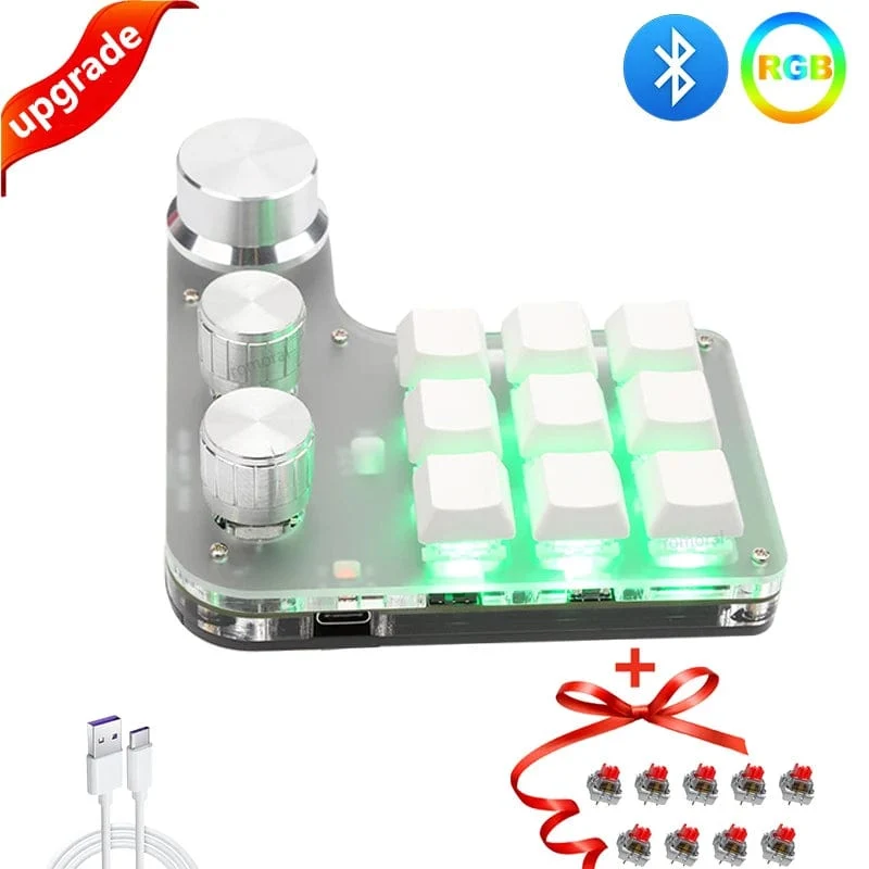 Mechanisches Hotswap-Macropad, benutzerdefinierte Tastatur, USB, Bluetooth, RGB, Photoshop, Gaming-Programmierung, Makroknopf, Tastenfeld