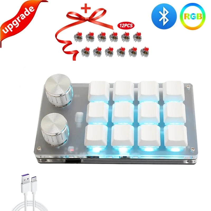 Mechanisches Hotswap-Macropad, benutzerdefinierte Tastatur, USB, Bluetooth, RGB, Photoshop, Gaming-Programmierung, Makroknopf, Tastenfeld