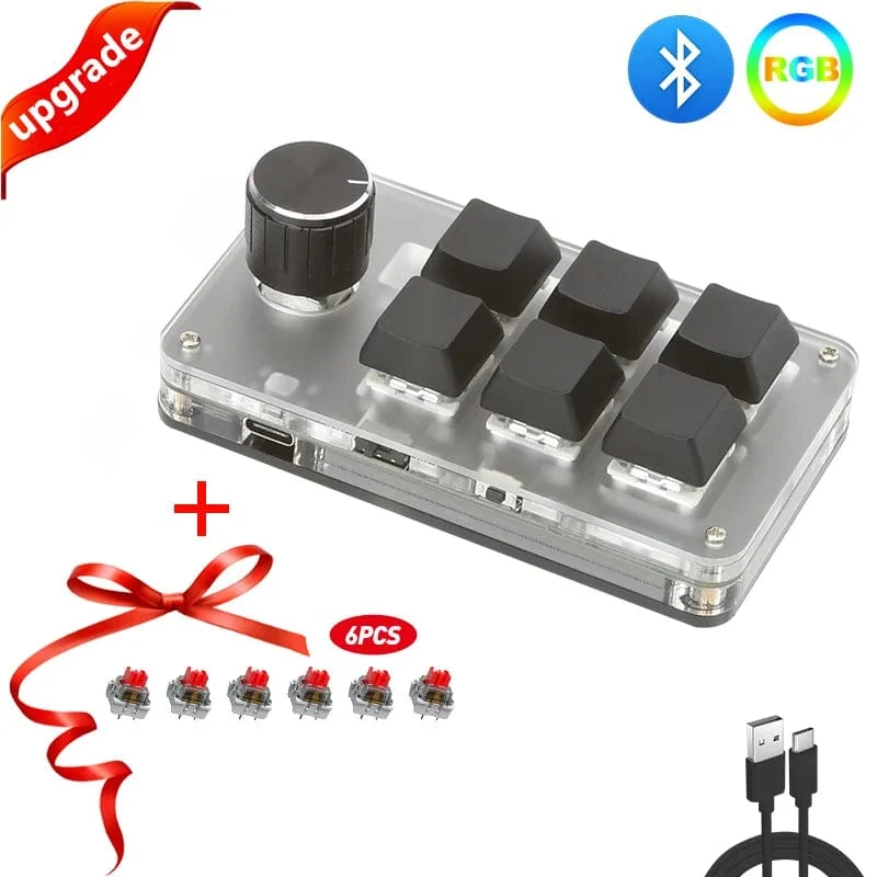 Mechanisches Hotswap-Macropad, benutzerdefinierte Tastatur, USB, Bluetooth, RGB, Photoshop, Gaming-Programmierung, Makroknopf, Tastenfeld