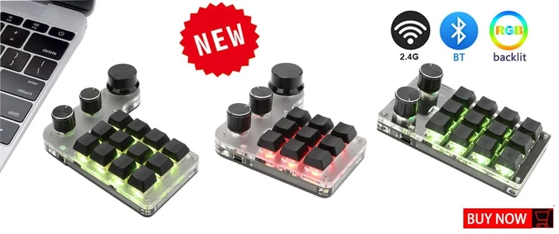 Mechanisches Hotswap-Macropad, benutzerdefinierte Tastatur, USB, Bluetooth, RGB, Photoshop, Gaming-Programmierung, Makroknopf, Tastenfeld