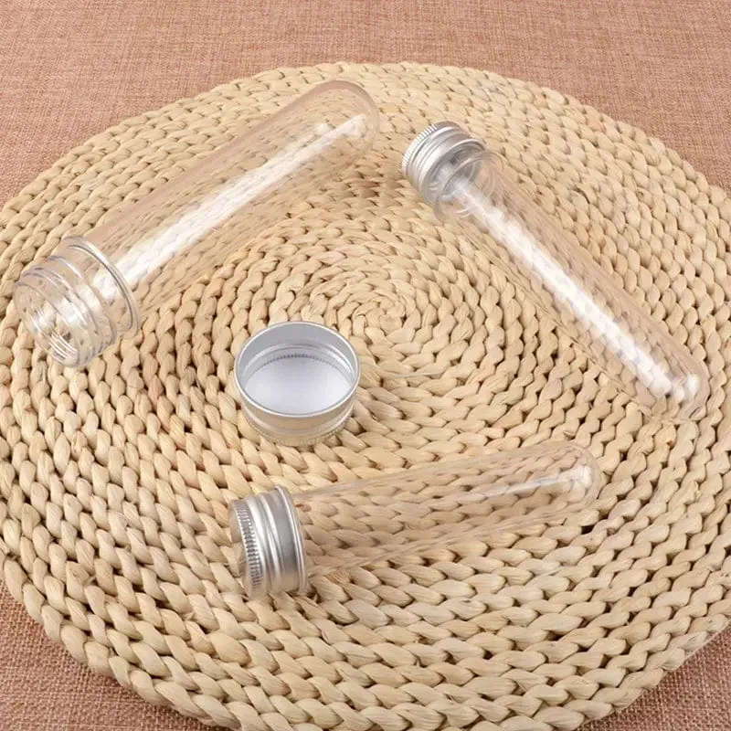 20 Stücke Labor 30ml PET Reagenzglas Flasche Transparent Zylindrischen Kunststoff Nachfüllbare Flasche Für Maske Candy Daten Linie 25*110mm